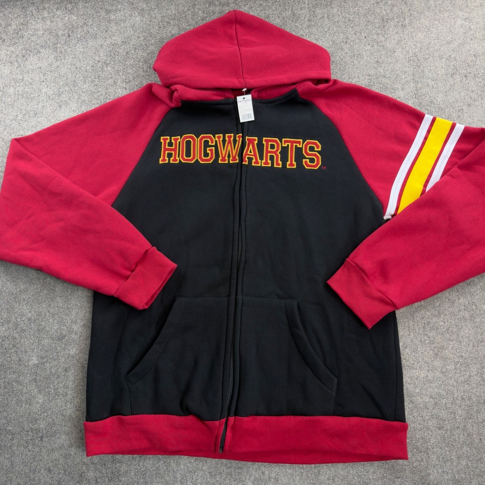 Universal Studios Harry Potter Hogwarts Letterman Zip Up Hoodie Jacket XXL NWT